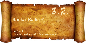 Baska Rudolf névjegykártya